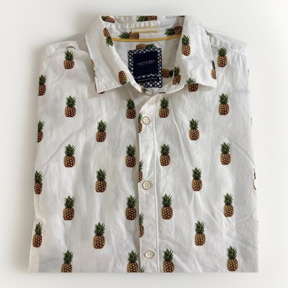 Cactus Size XL Shirt Ricky Singh Men's Pineapple Short Sleeve Button Down - Picture 1 of 5